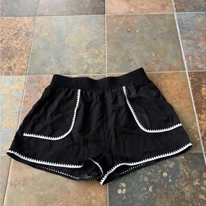 Women's Black Shorts with White Trim